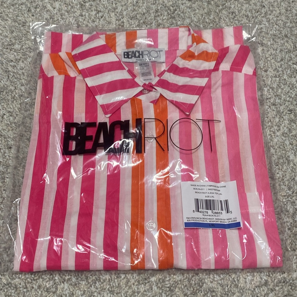 NWT Beach Riot Alexa Top in Sunset Stripes - Picture 4 of 10